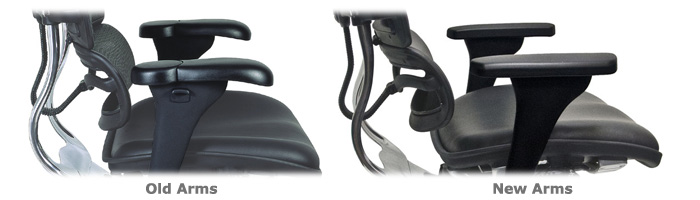 Ergohuman Classic V1 armrests come in the earlier button style and the later one piece arm-psd.