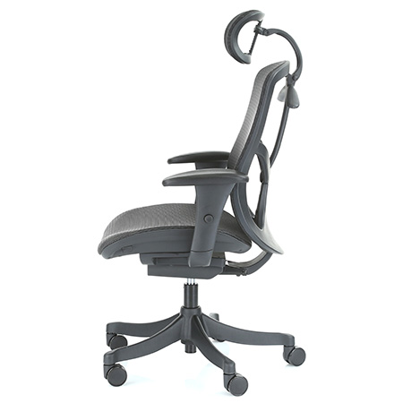 Brant ergonomic office chair with headrest by Ergohuman left side view