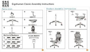 Ergohuman V1 Classic assembly instructions