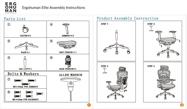 Ergohuman V2 Elite assembly instructions