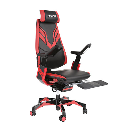 Genidia gaming chair black and red right quarter view