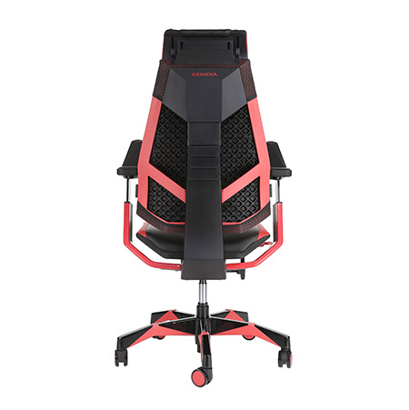 Genidia gaming chair black and red rear view