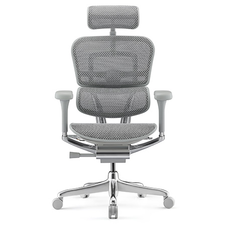 Front view of Ergohuman 2 Elite Platinum ergonomic office chair