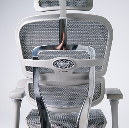 Rear view on an Ergohuman 2 Luxury Platinum ergonomic office chair