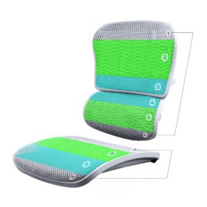 pressure zones on the mesh seat of the Ergohuman 2 ergonomic chair
