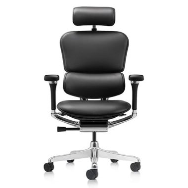 Ergohuman 2 Luxury Leather office chair in black top grain italian leather