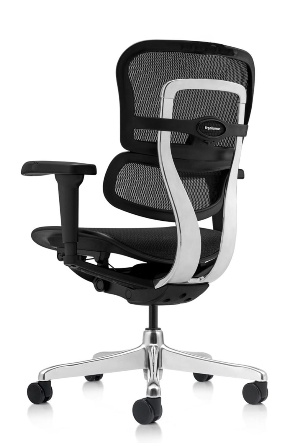 Ergohuman Ultra office chair without headrest rear quarter view