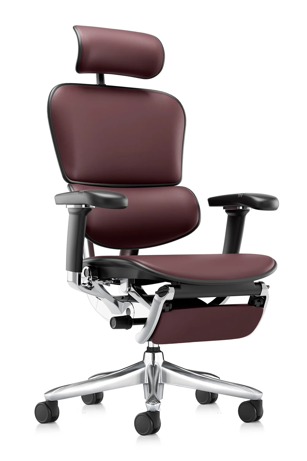 Ergohuman 2 Luxury SE Leather Burgundy Legrest - Image 4