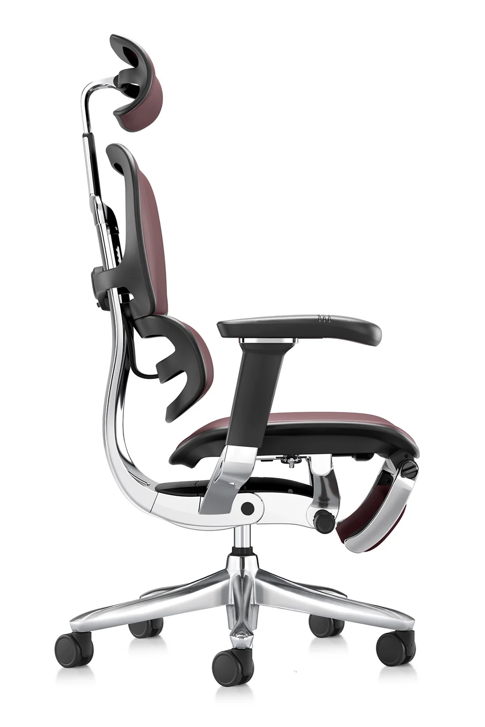 Ergohuman 2 Luxury SE Leather Burgundy Legrest - Image 5
