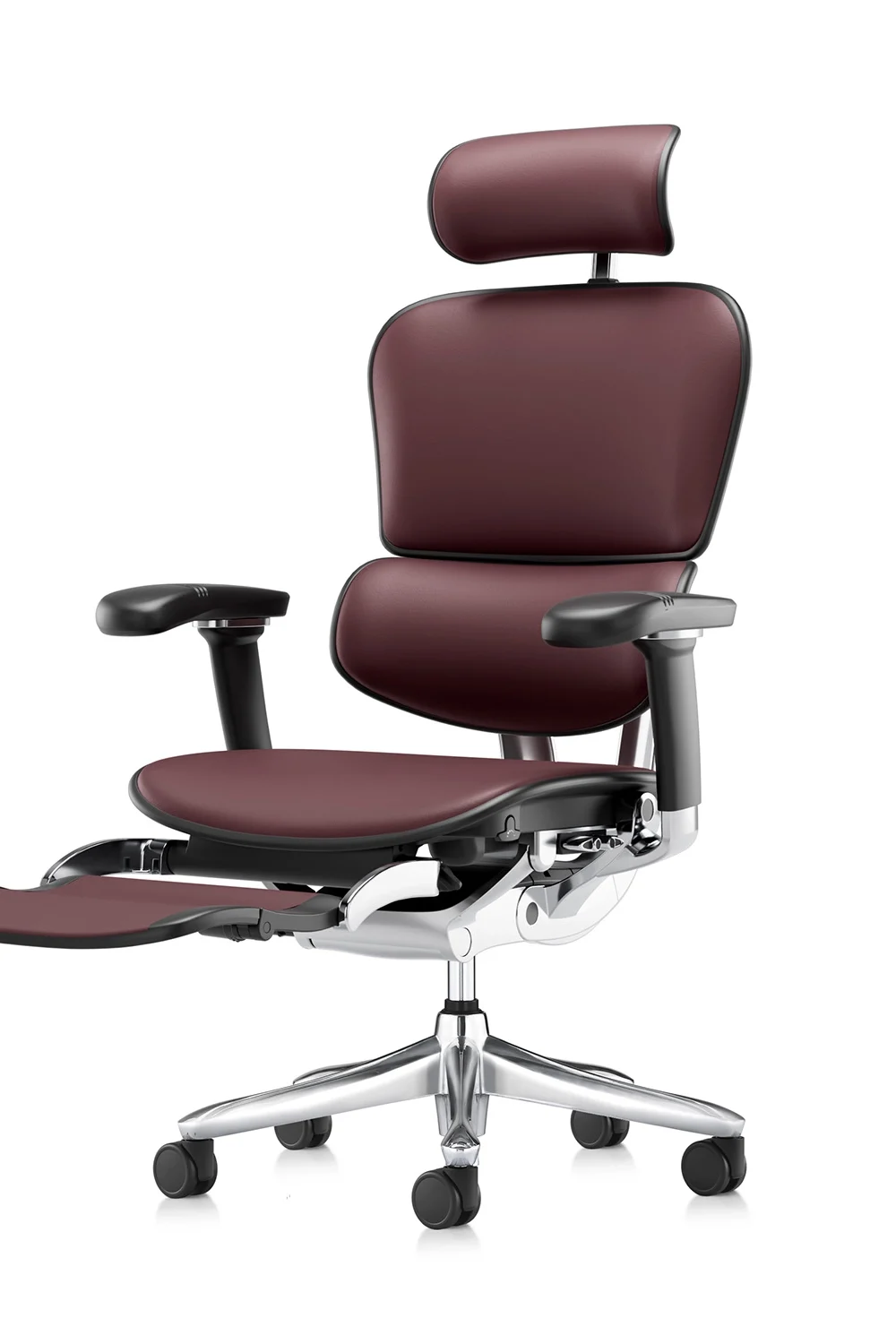 Ergohuman 2 Luxury SE Leather Burgundy Legrest - Image 2