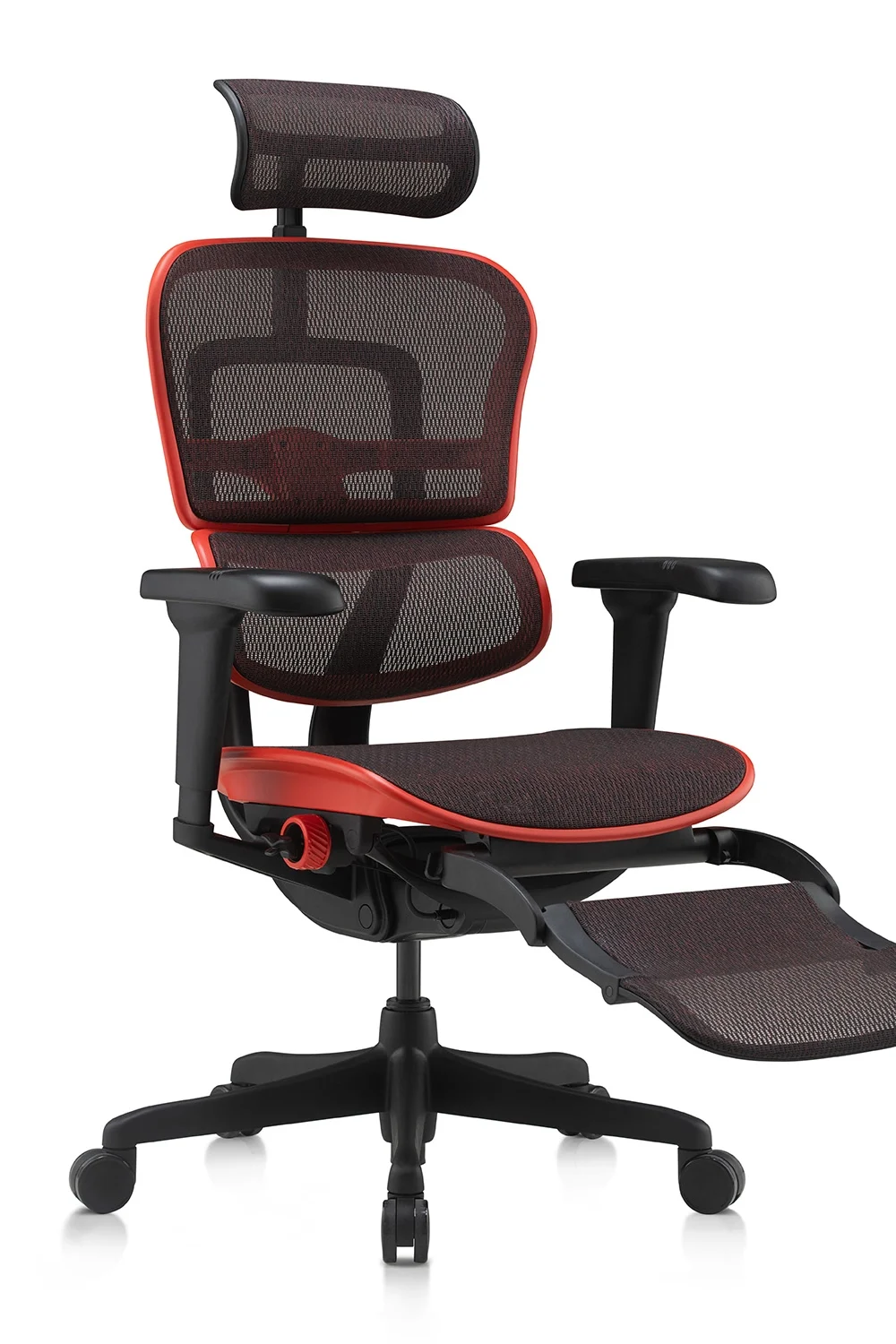 Ergohuman Ultra Gaming Chair Flame Red Legrest