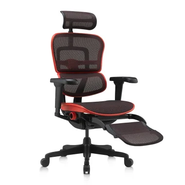 Ergohuman Ultra Gaming Chair Flame Red Legrest