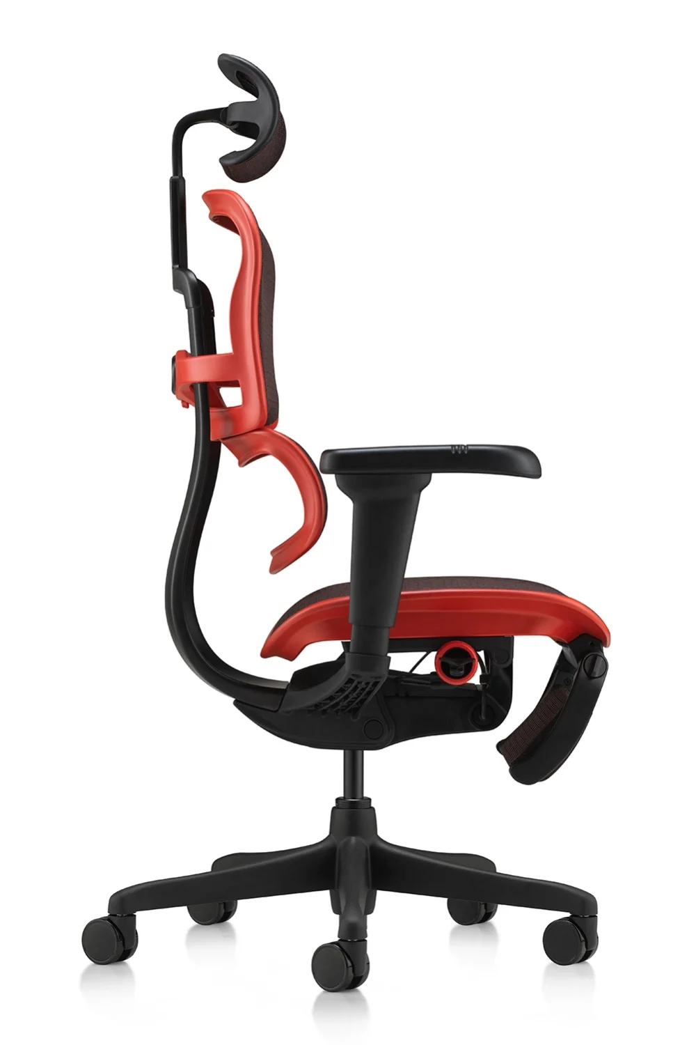 Ergohuman Ultra Gaming Chair Flame Red Legrest - Image 4