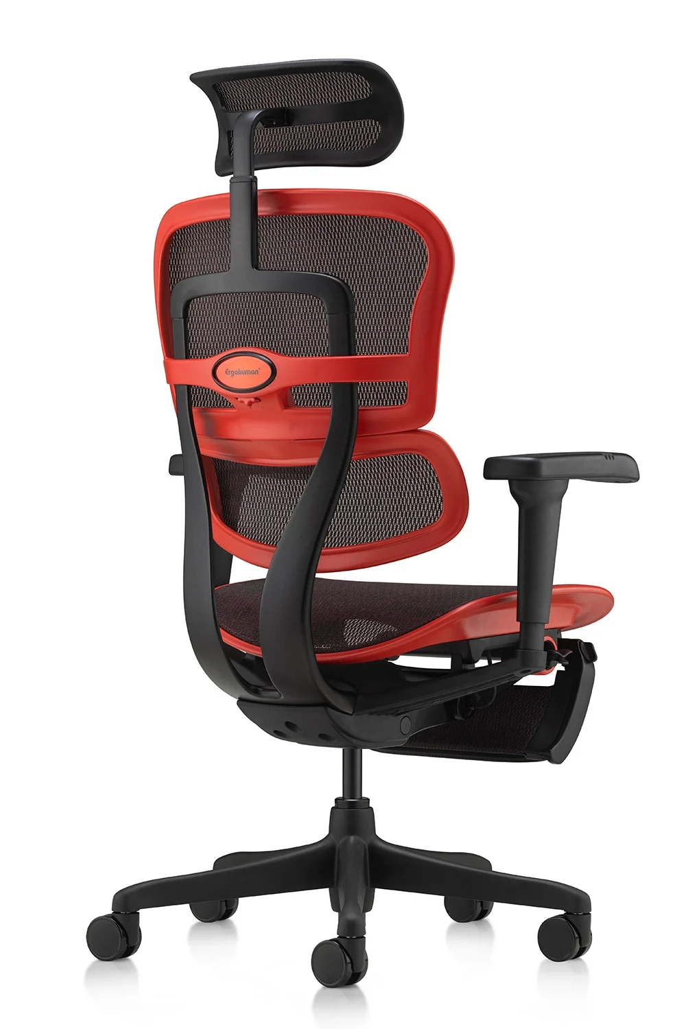 Ergohuman Ultra Gaming Chair Flame Red Legrest - Image 5