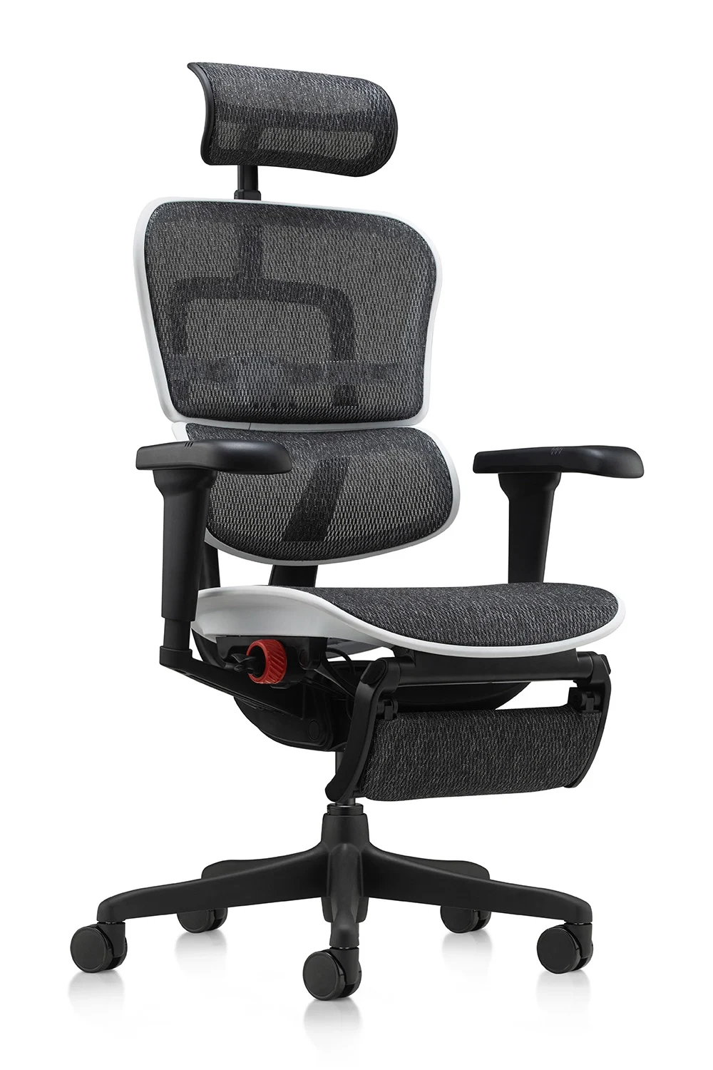 Ergohuman Ultra Gaming Chair Aurora White Legrest - Image 3